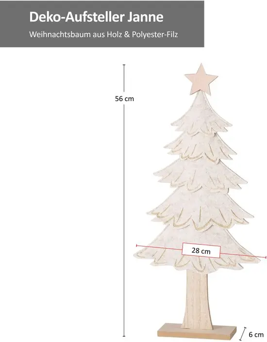 Boltze Baum Dekoaufsteller Janne Glitzer 57 cm