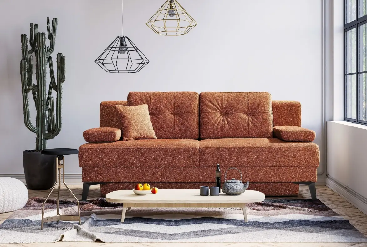 Restyl Schlafsofa Fanny Rostrot inkl.Hubbeschlag LF: 155x200 cm