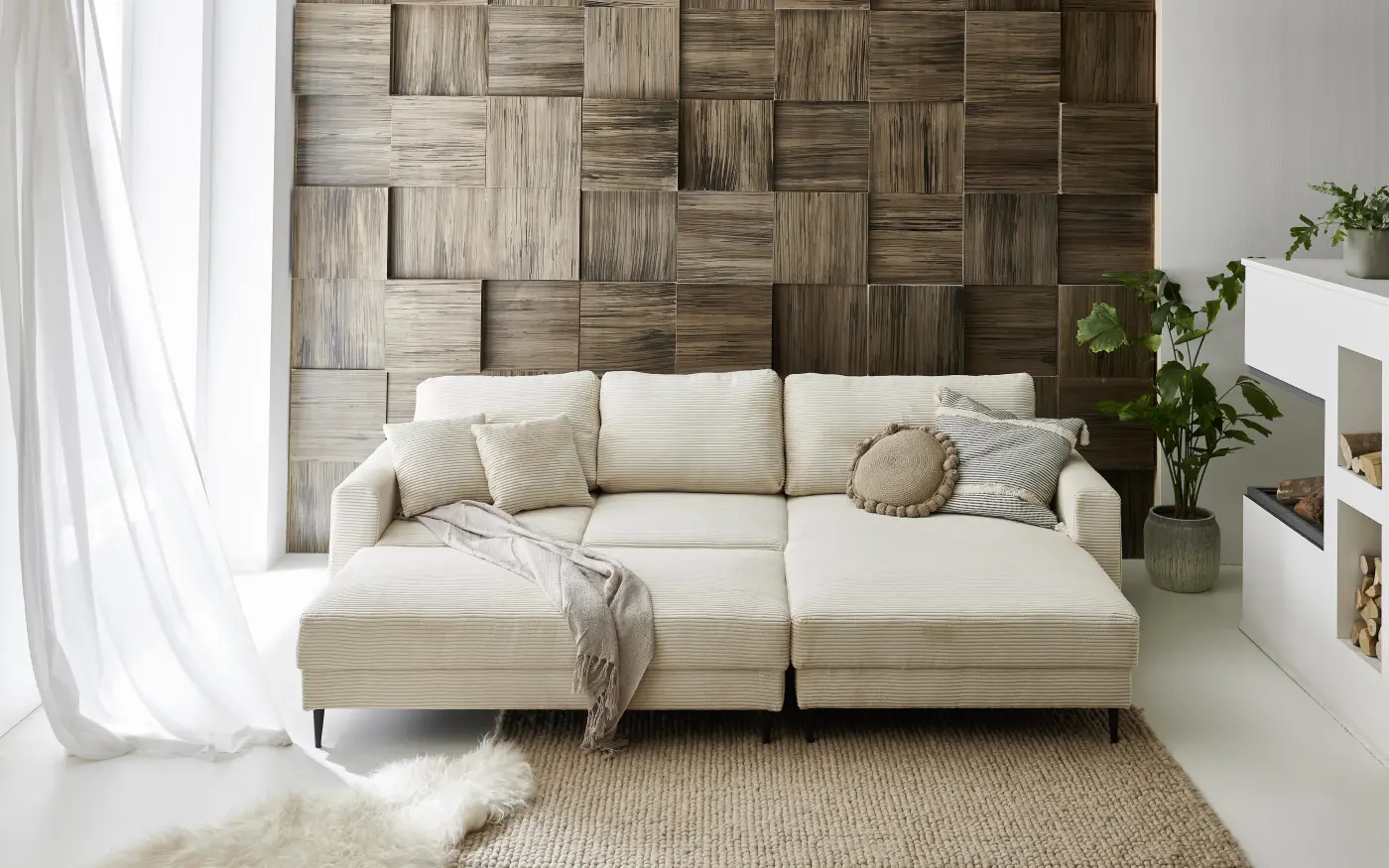 Iwaniccy Barry Hocker Cord Beige ca. 143x77 cm