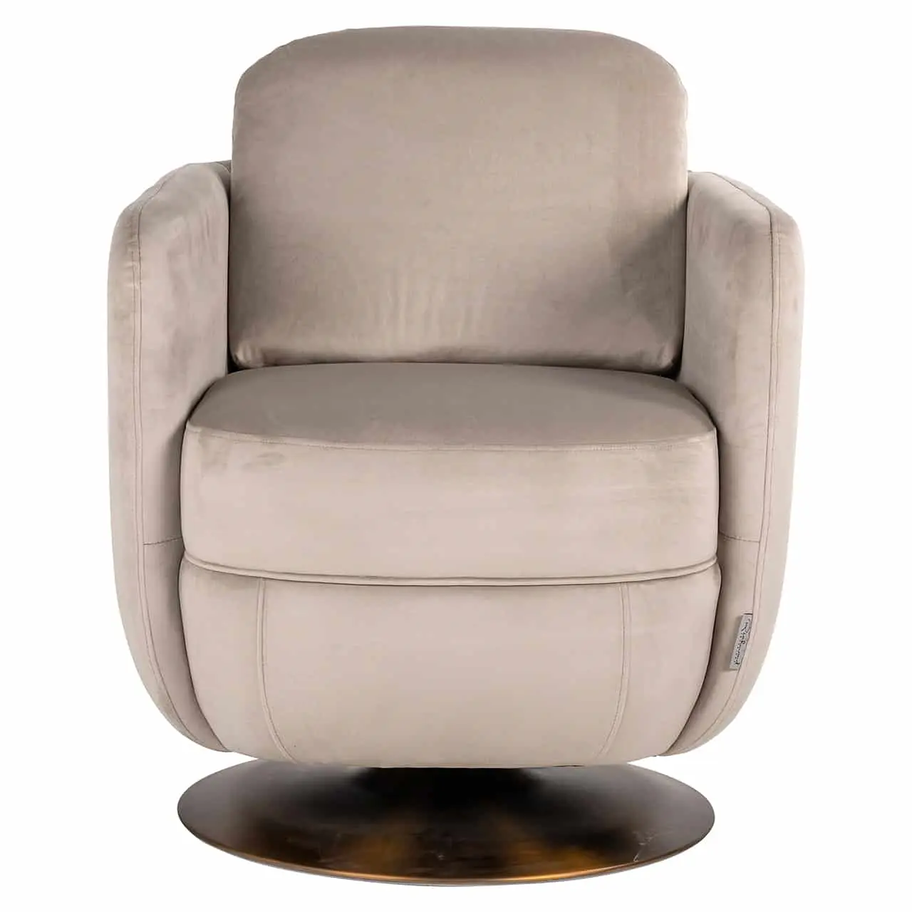 Richmond Interiors Swivel easy chair Turner khaki velvet fire retardant (FR-Quartz 903 Khaki)