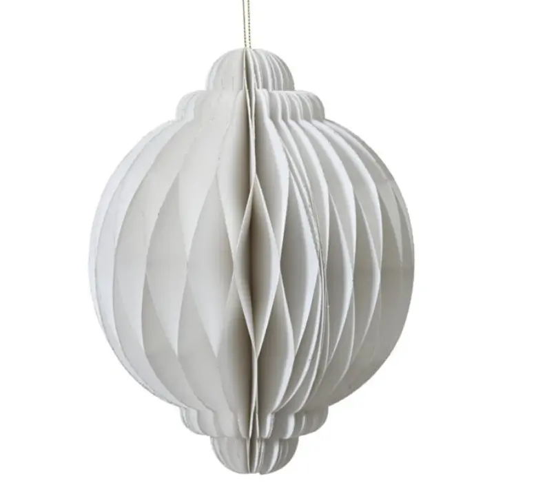 Kaemingk Zwiebel Papier weiß 15 cm