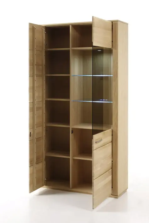 MCA Kombi-Vitrine-L Eiche Bianco ca.107x209x38 cm