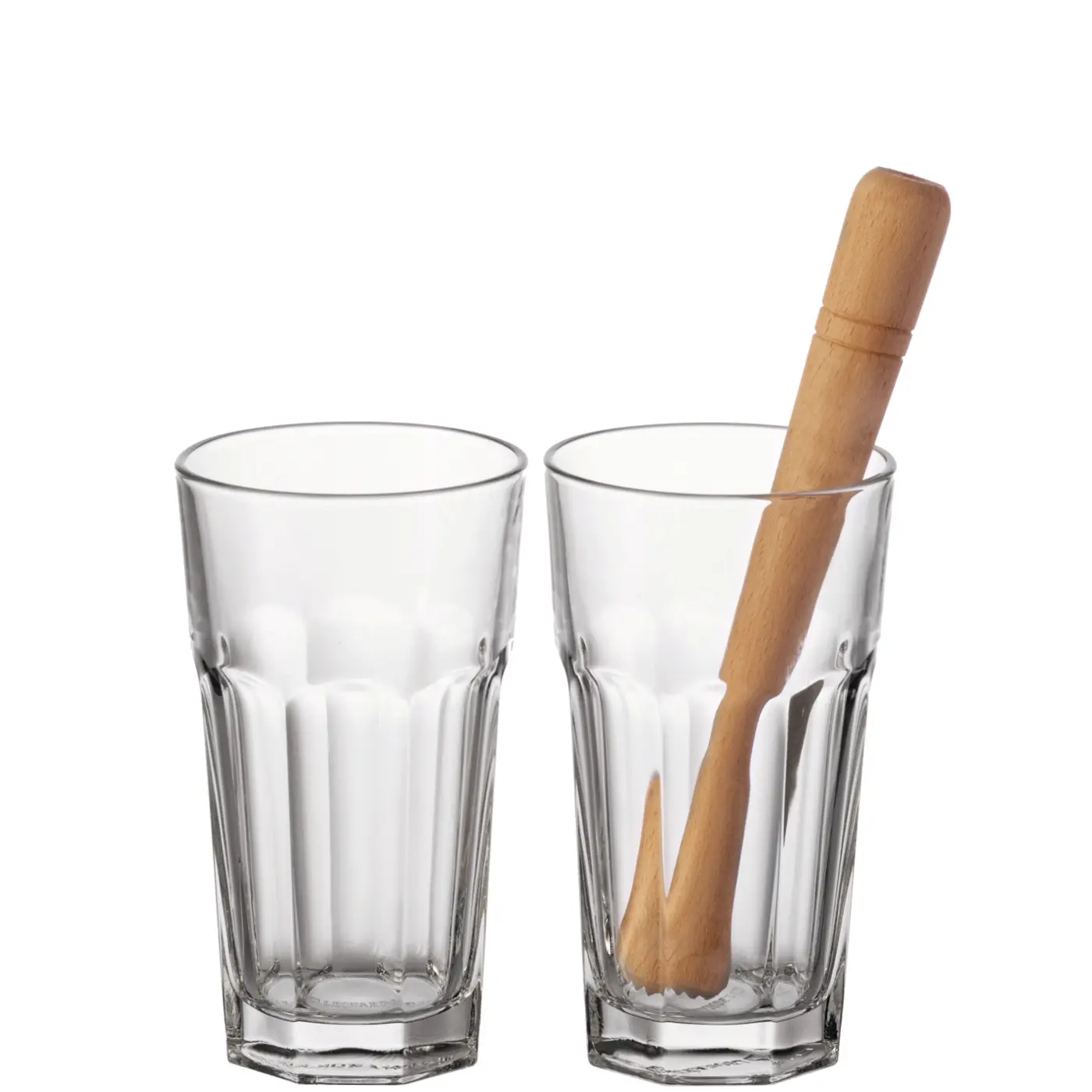 Leonardo Longdrinkgläser/Stößel BAR 3-teilig