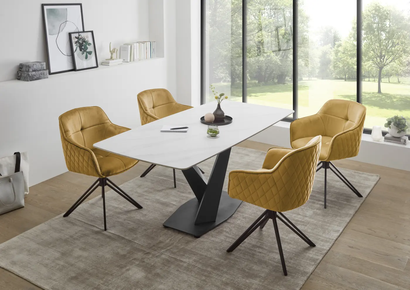 Stolkom Esstisch Ventura Keramik Weiß ca. 180x76x90 cm