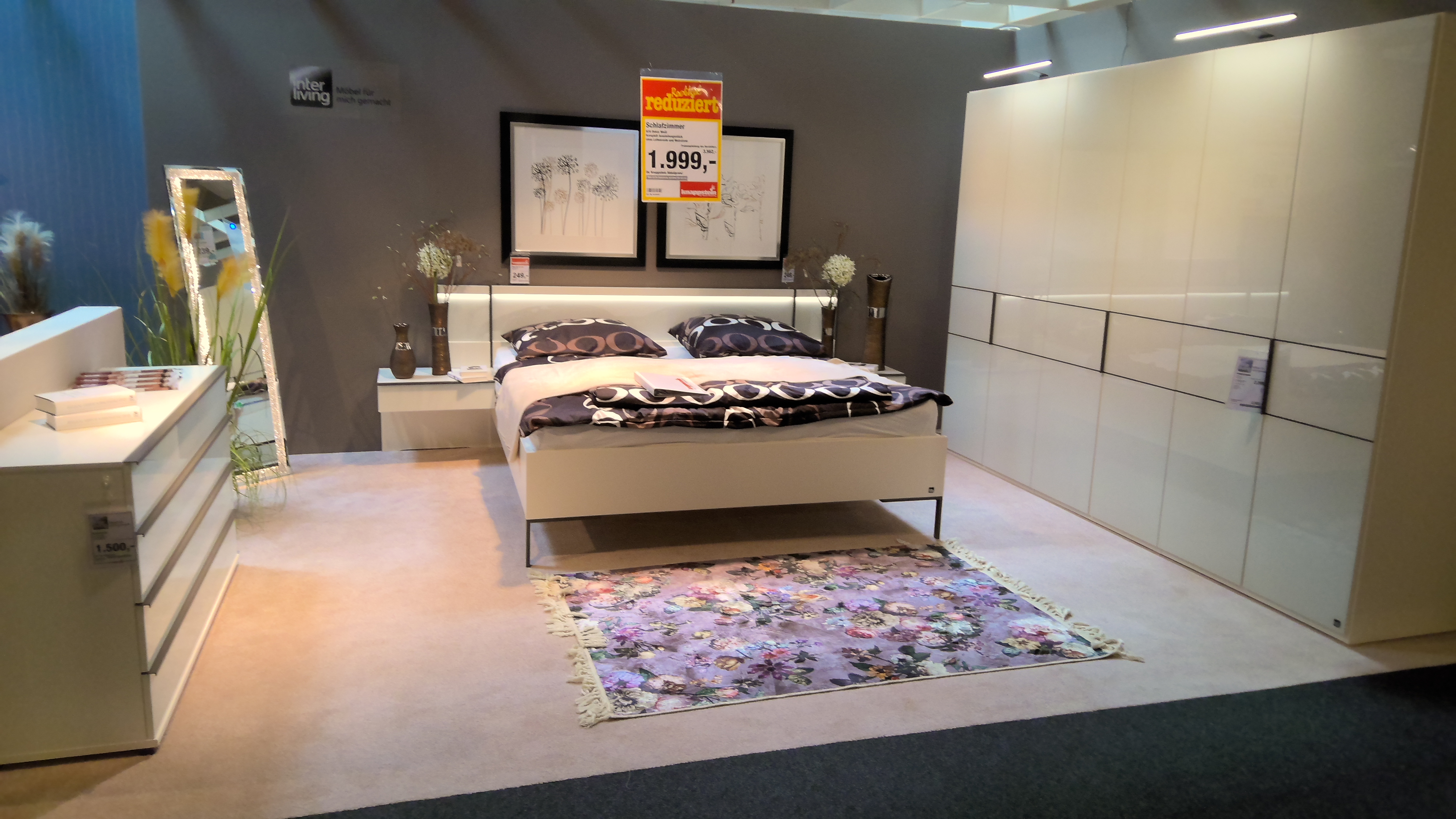 Wiemann Schlafzimmer Interliving 1033 Dekor Weiß inkl. Zusatzausstattung