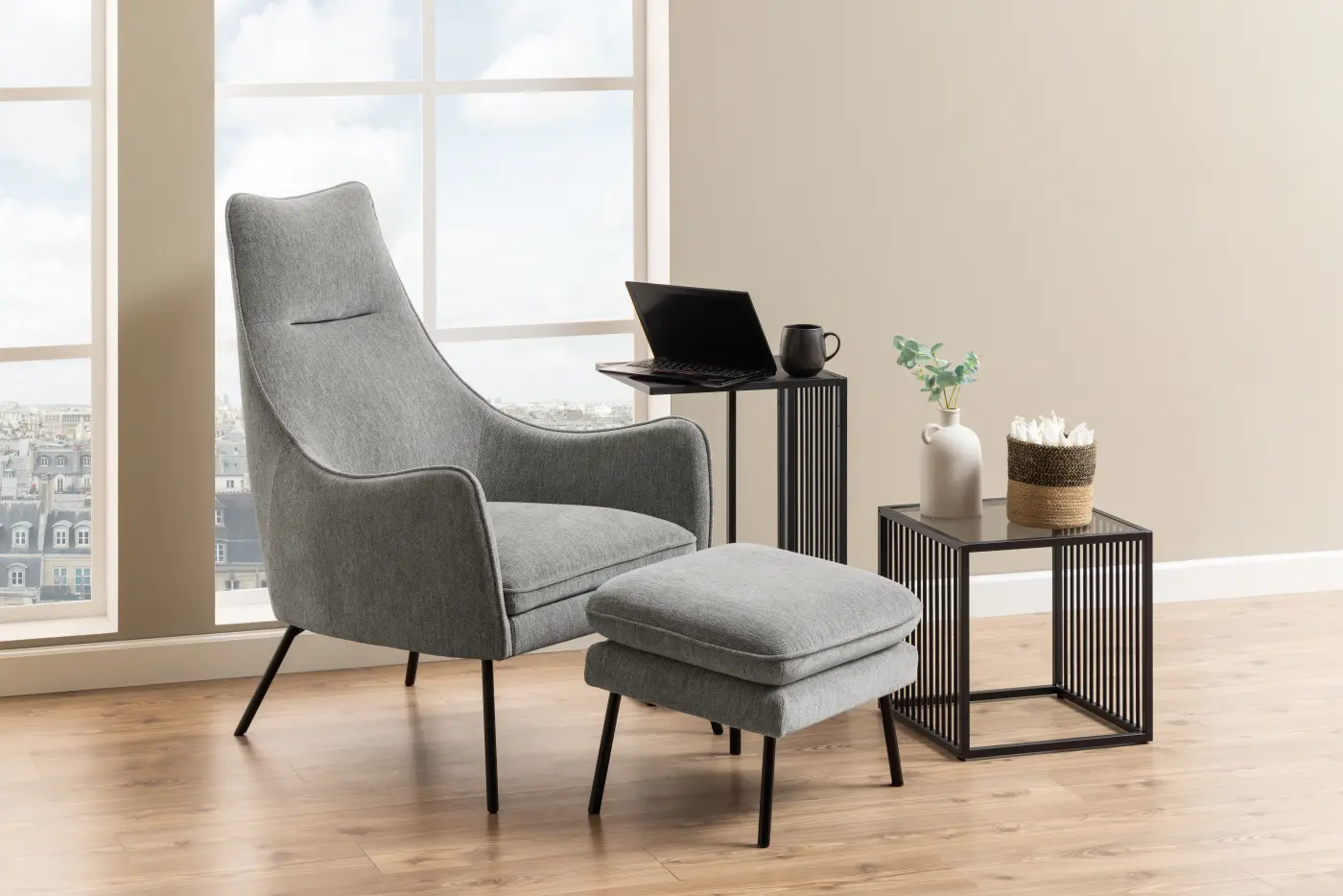 Actona Beistelltisch Strington Marmor Optik schwarz