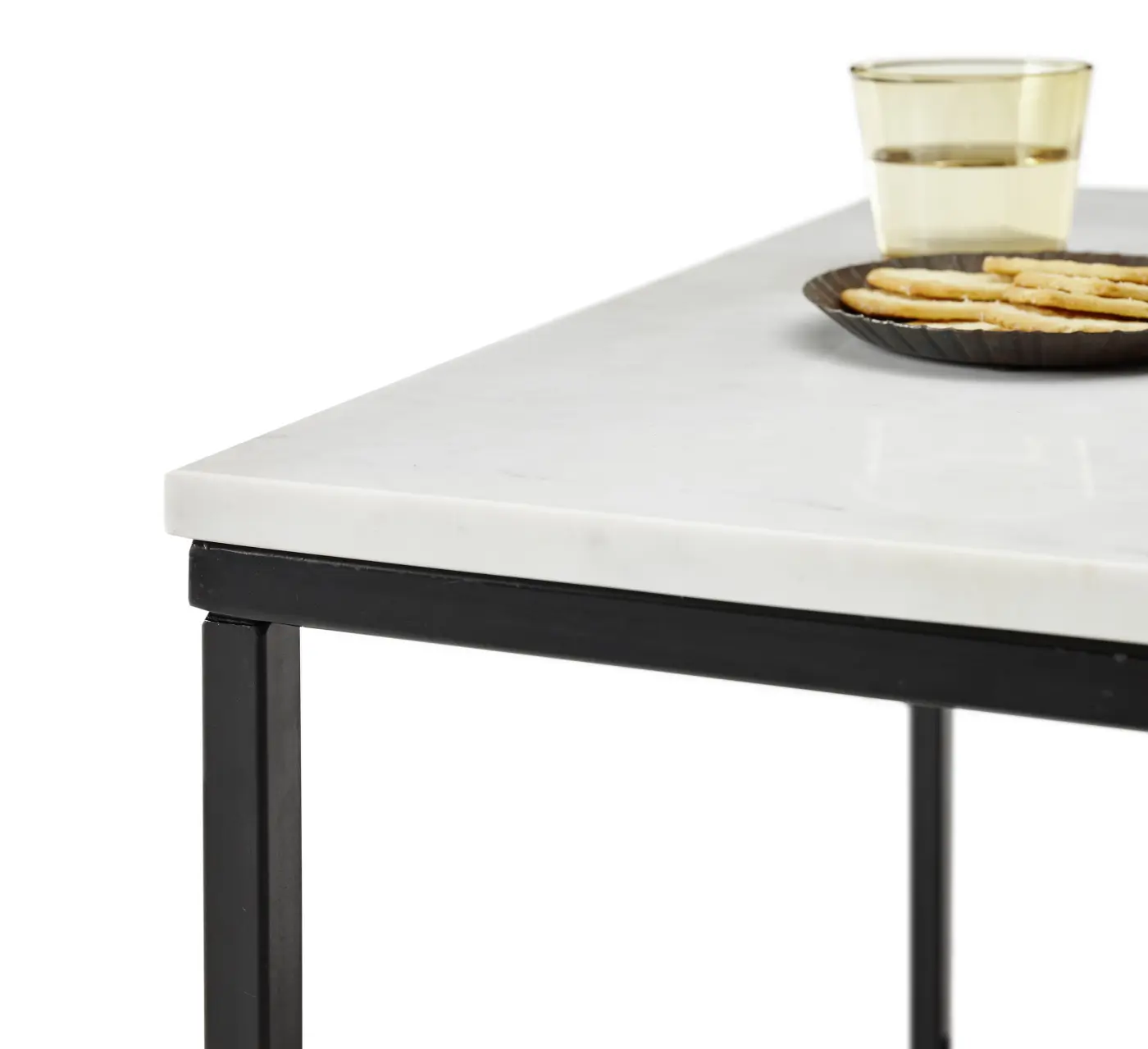 Couchtisch Marmor weiß/schwarz BHT ca.  60x 46x60 cm