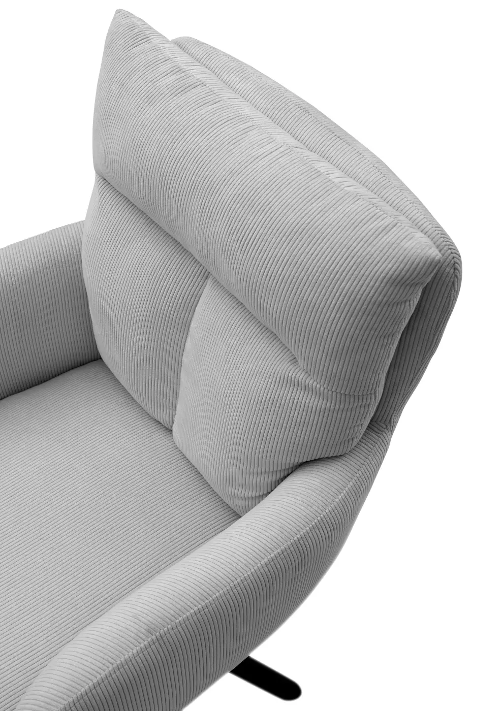 Stolkom Armlehnstuhl Sofia Cord Hellgrau 180 Grad drehbar ca. 61x93x66 cm