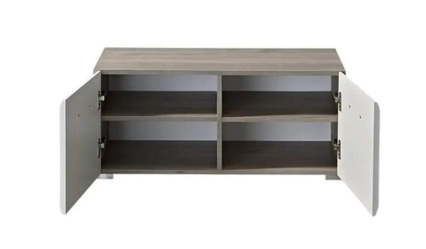 Innostyle Bank Funny Weiß/Silbereiche ca.84x37x40 cm mit Sitzkissen