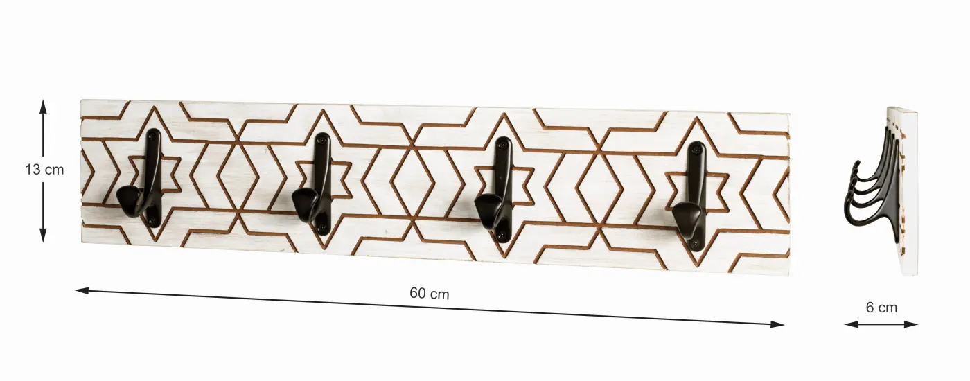 HAKU Wandgarderobe Lina schwarz, weiß