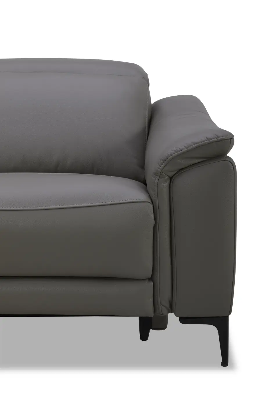 Kuka Home Garnitur KM.6285 LEder Dark Grey ca. 272x176 cm -Ottomane rechts -