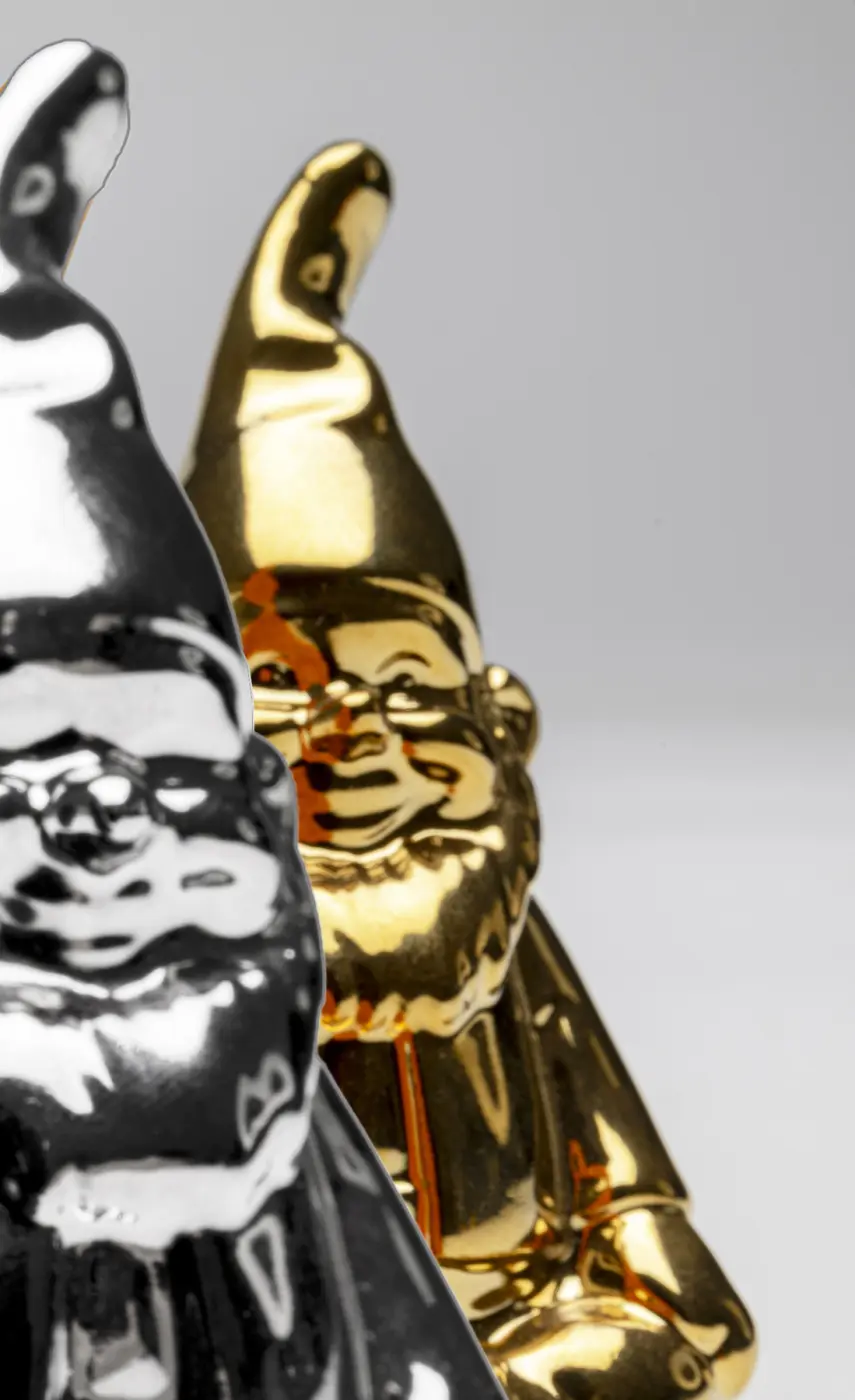 Kare Design Salz- und Pfefferstreuer Zwerg silber/gold