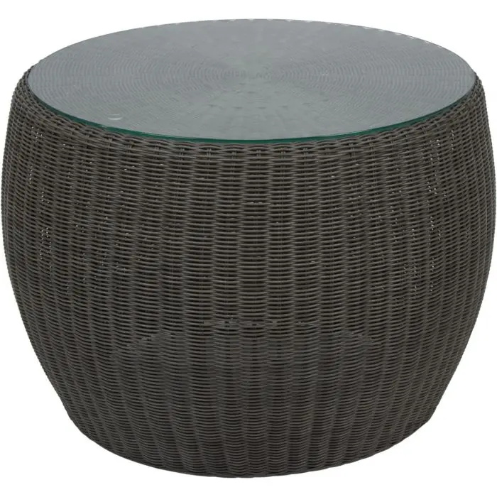 Stern 418091 Beistelltisch Anny ø 55 cm Geflecht Basaltgrau Mit Glasplatte