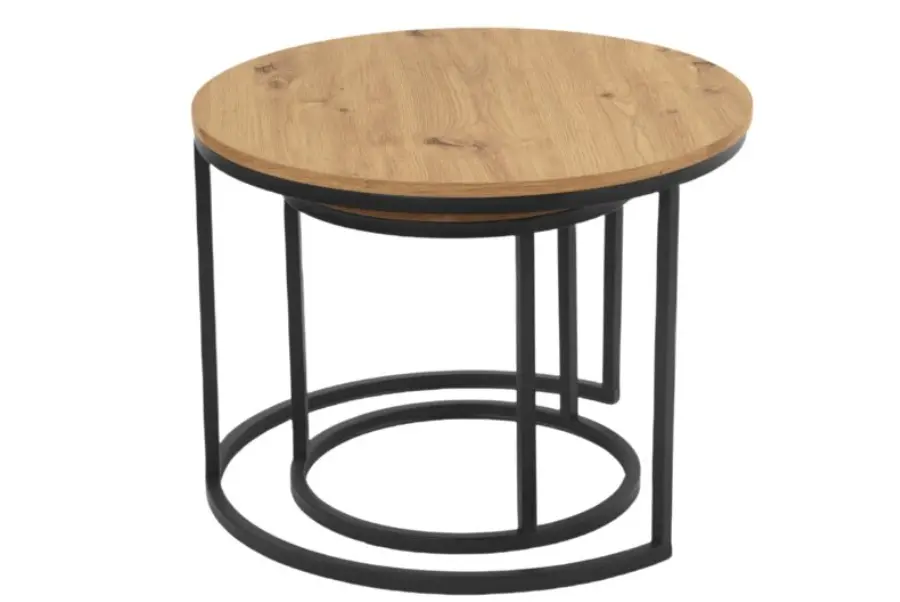 Hela Couchtisch Lindau CT Artisan Eiche Durchmesser 60 cm & 40 cm