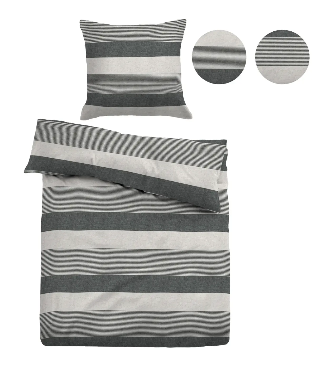 Tom Tailor Melange-Flanell Bettwäsche black 1x 155x200 cm + 1x 80x80 cm Tom Tailor Melange-Flanell Bettwäsche black 1x 155x200 cm + 1x 80x80 cm