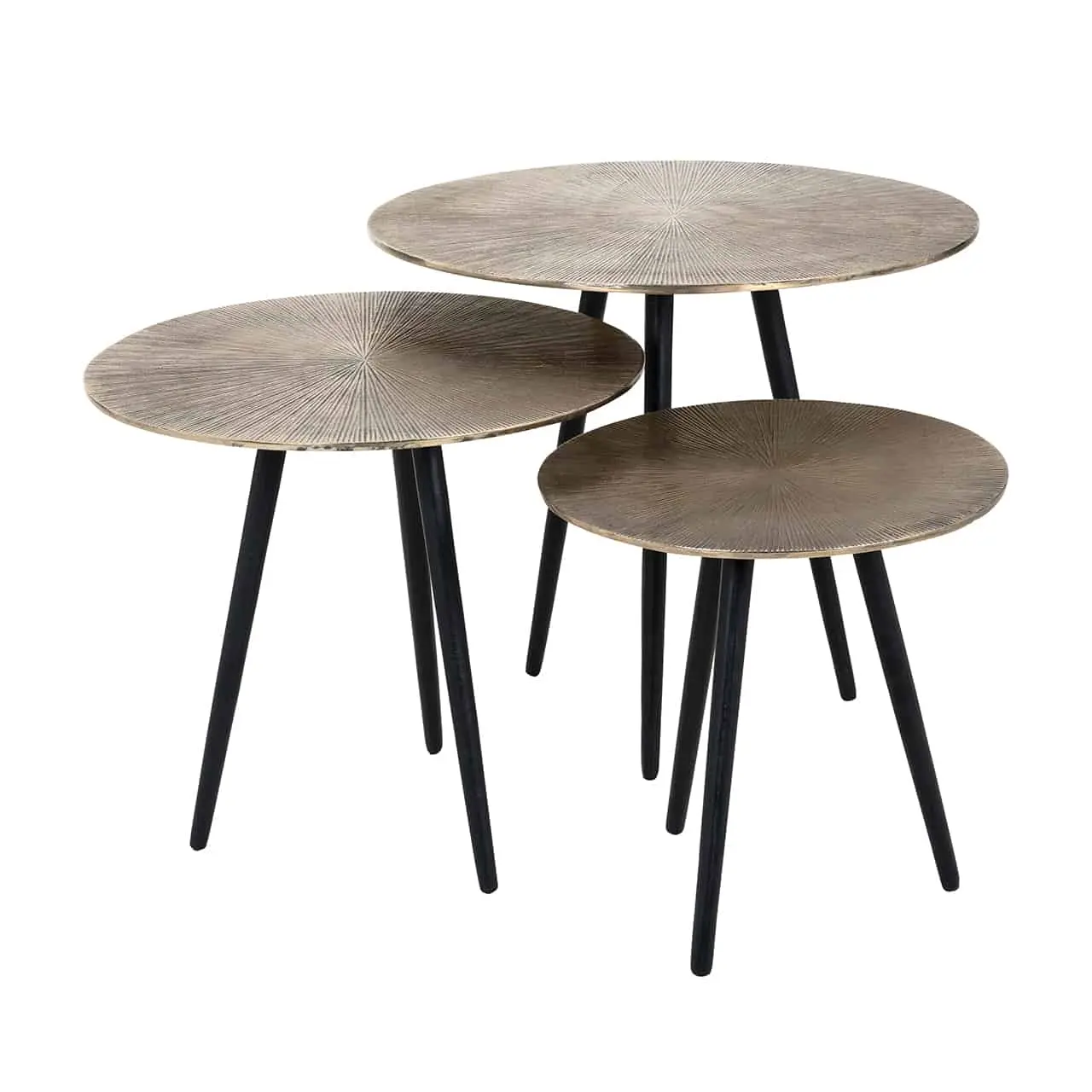 Richmond Interiors Coffee table Vittorio set of 3  (Champagne gold)