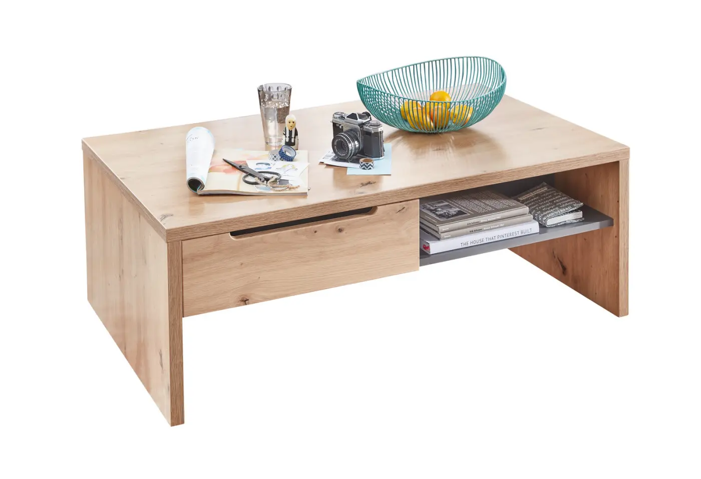 Innostyle Couchtisch/Beistelltisch Memphis grau, braun, Eiche, Holz