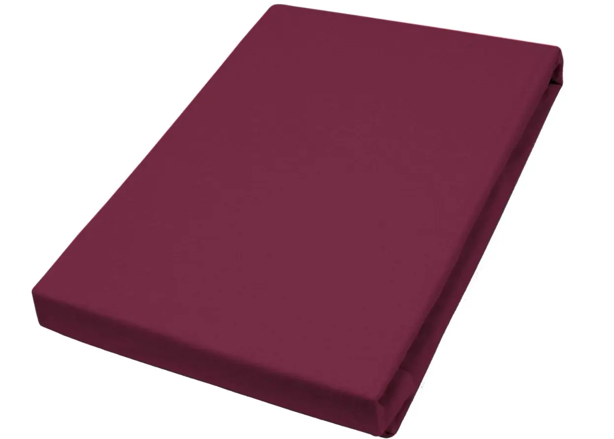 Hahn Haustextilien Spannbetttuch Bordeaux 90-100x200 cm