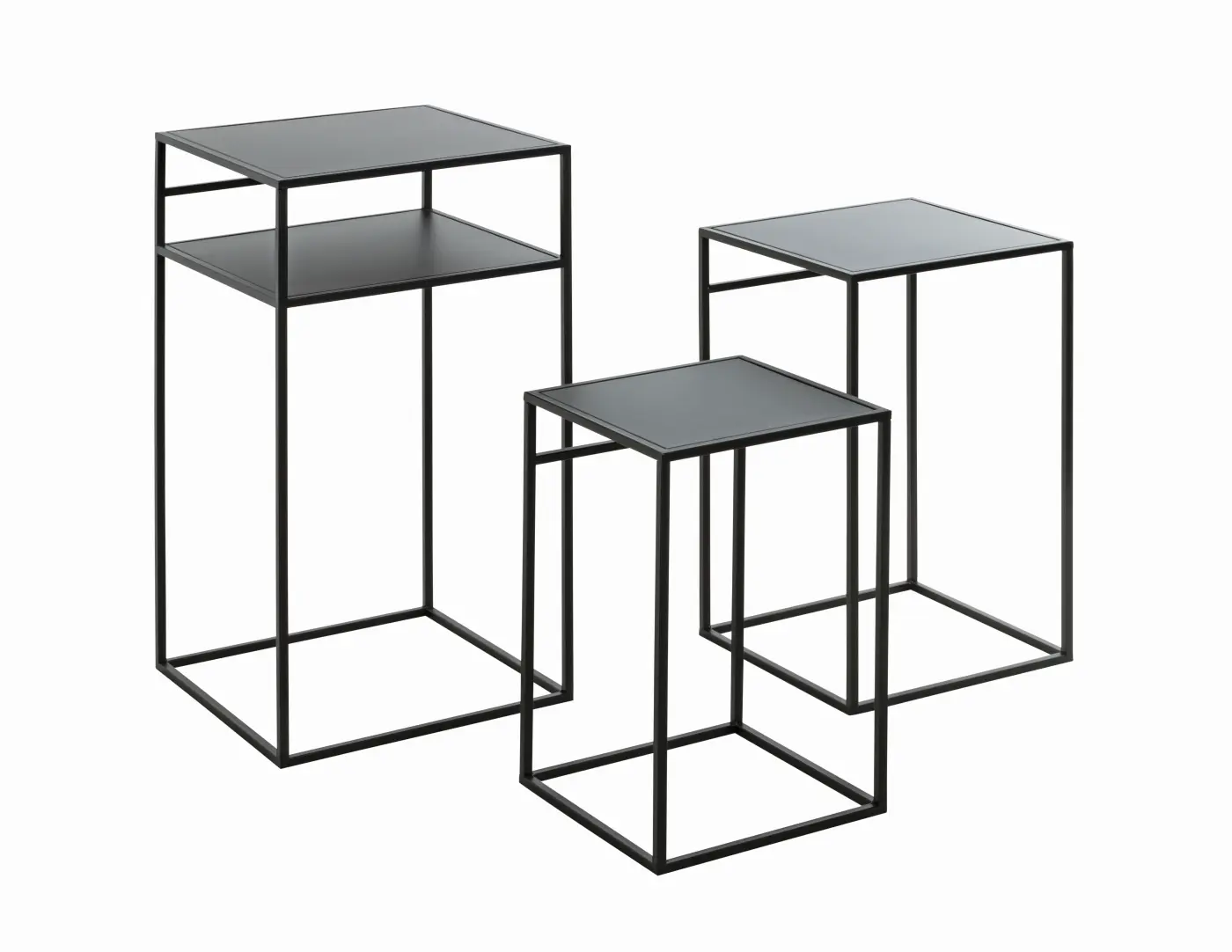 HAKU Beistelltisch 3er Set Brisbane 3 schwarz