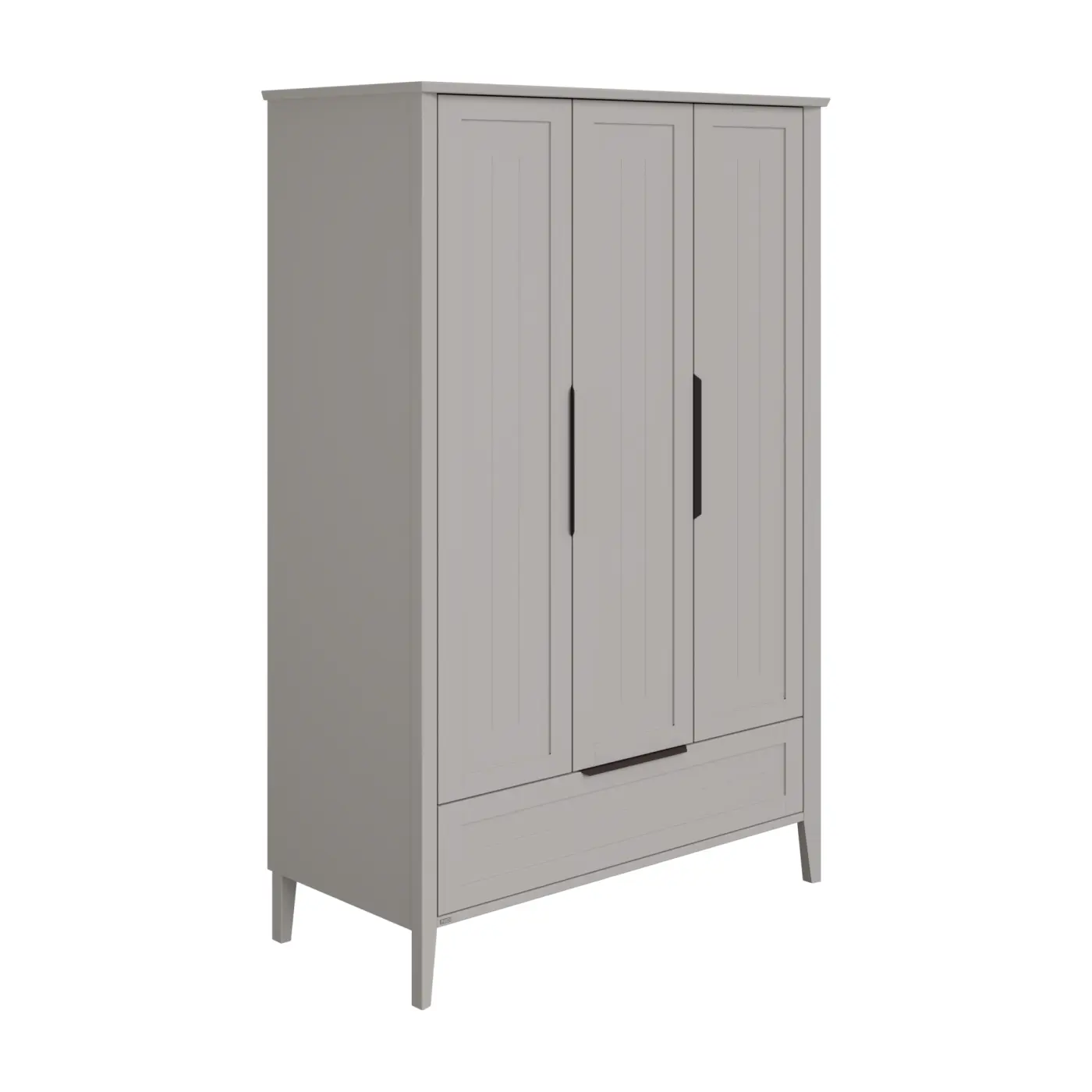 Kleiderschrank 3T1S Levke Kieselgrau ca. 134x198x59 cm