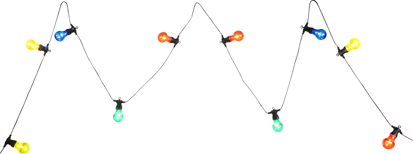 Globo LED Lichterkette, 10xE27 LED H: 0cm, L: 450cm