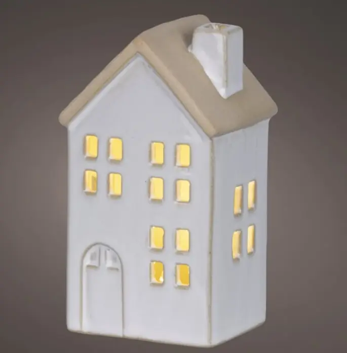 Kaemingk LED Haus Porzellan 7x12x6 cm