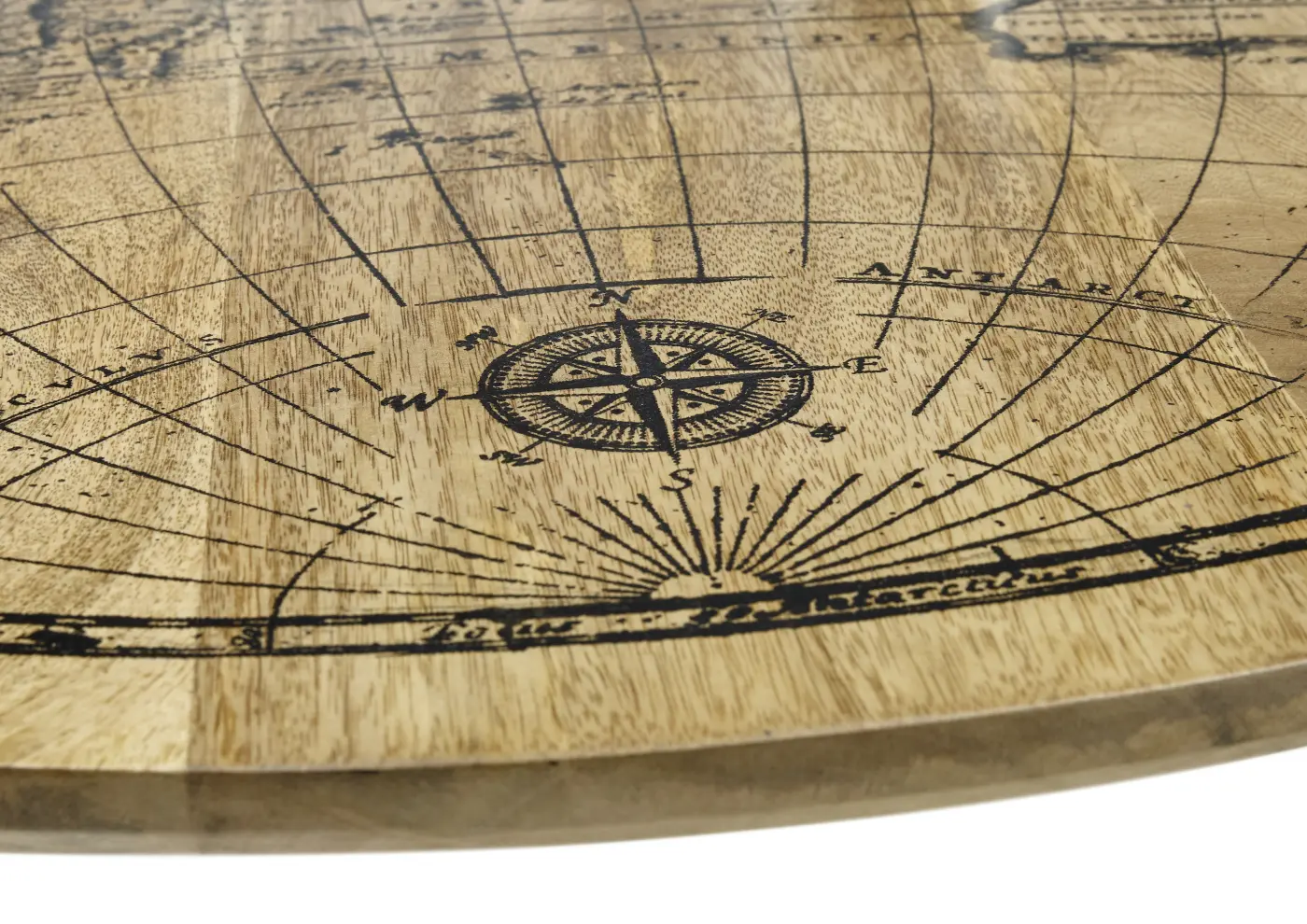 Couchtisch Mango Wood/Aufdruck Weltkarte BHT ca.  90x 45x90 cm