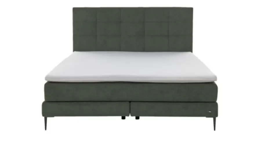 Interliving Boxspringbett Serie 1425 ca.184x125x209 cm cm Moosgrün inkl. Topper