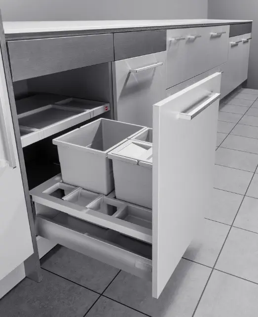 Hailo Abfallsammler Separato K Grau mit Multideckel 1x 18L und 2x 8L ca. 55,7x49,1x34 cm