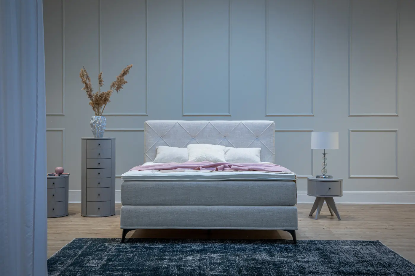 Delux Boxspringbett Sjöholm Stigö 180x200 cm, Bezug: Kan oasis natural