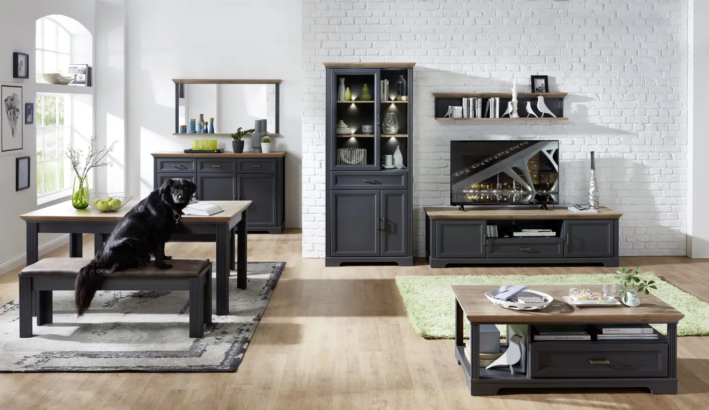 Innostyle Sideboard Jasmin 1LG9GH20 graphit MDF/Eiche Artisan Nachbildung BxHxT ca.166x102x48 cm