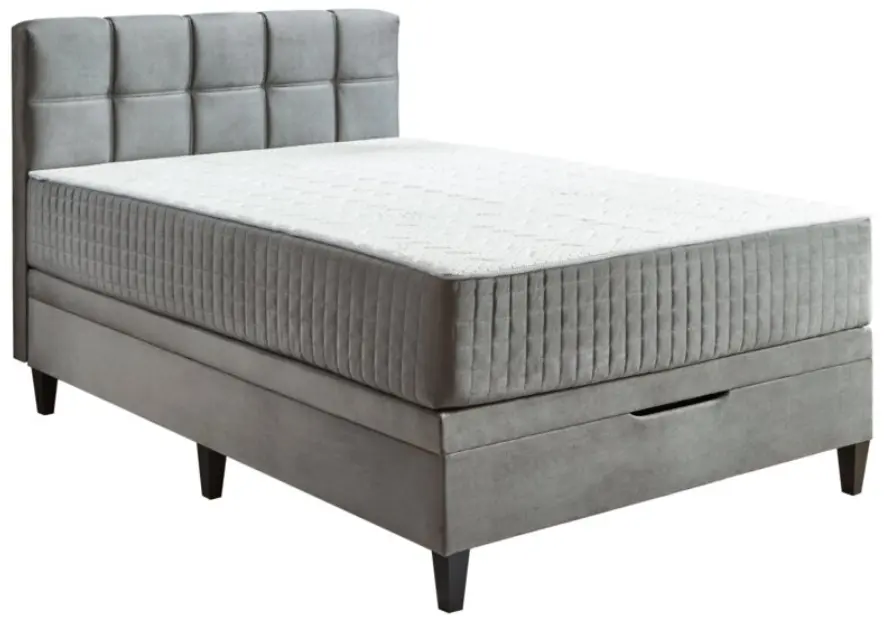 Sun Garden Boxspringbett BX2590 Wien inkl. Bettkasten Grau ca. 140x200 cm