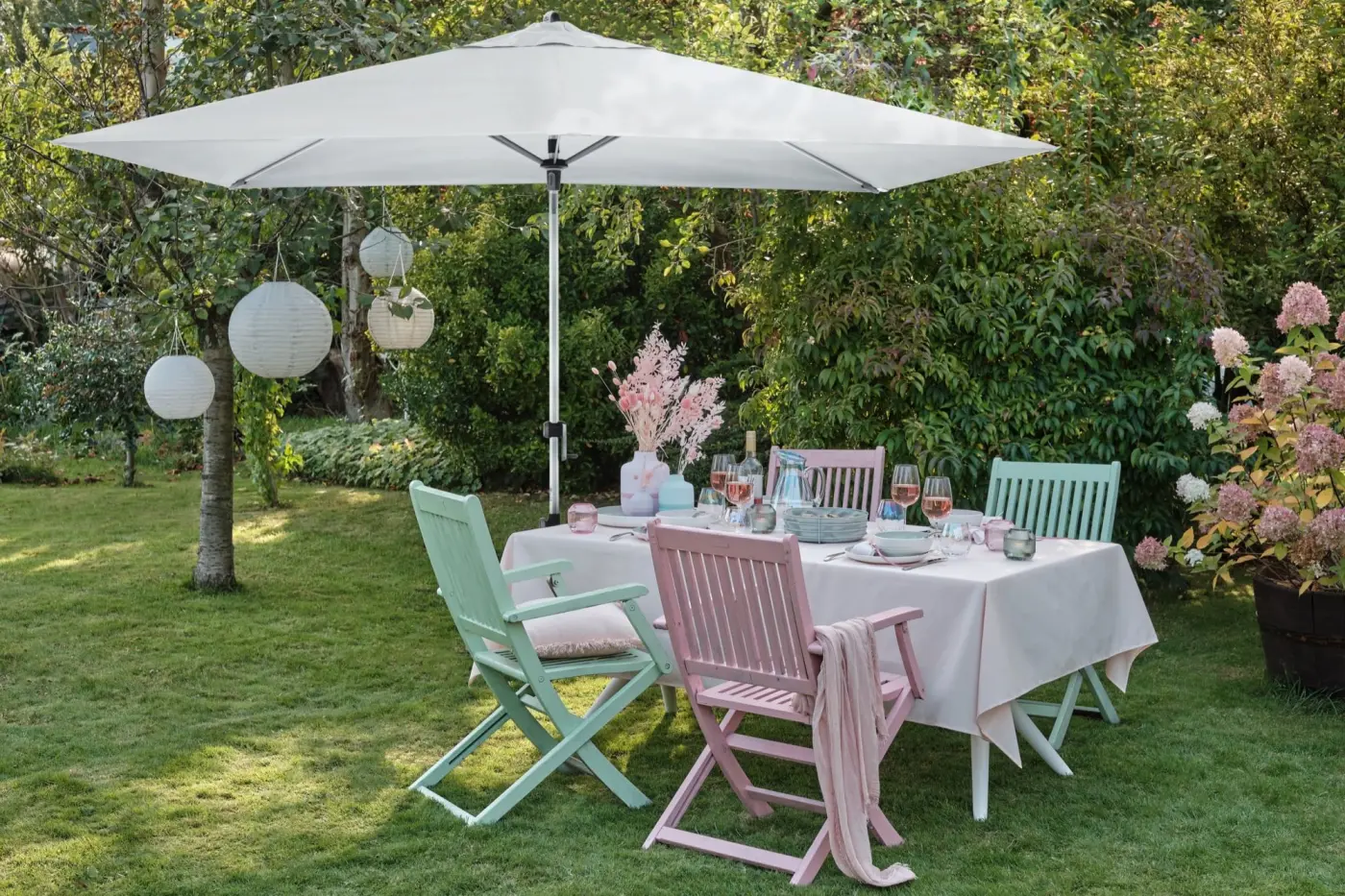 Doppler EXPERT Auto Tilt ca. 300x200cm Durchmesser 6-tlg. Hellgrau