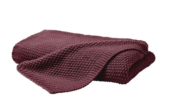 Hahn Strickdecke ca. 130x170 cm Marsala