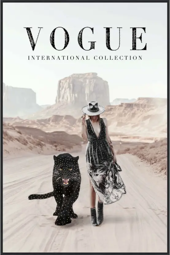 LC Wholesaler Wandbild "Frame Walk with Puma" 80x120 cm