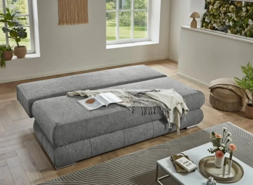 Sun Garden Funktionssofa Borna 100x200 cm silber