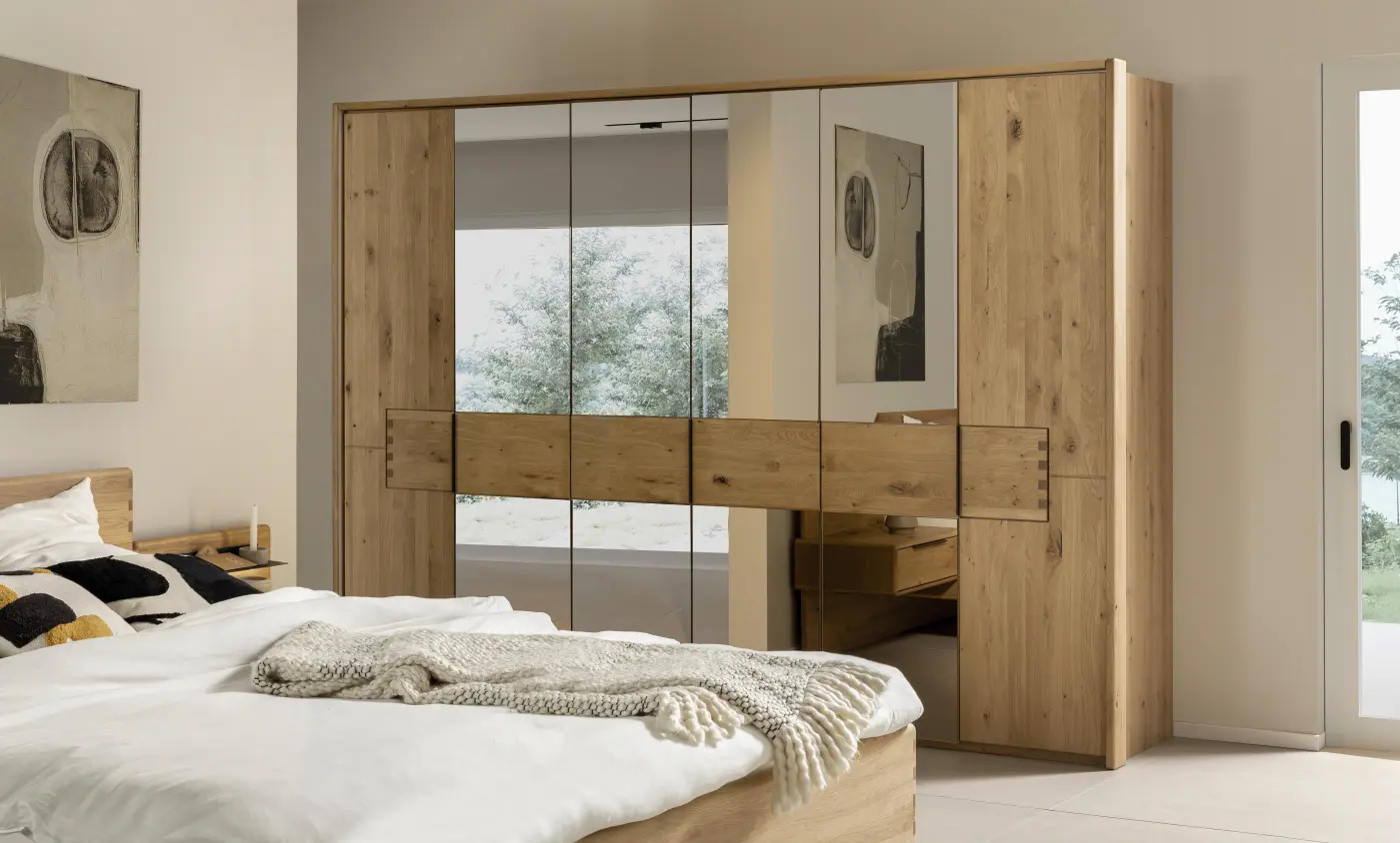Lindaro Drehtürenschrank Kufstein Asteiche massiv ca. 296x223x62 cm ohne Passpartoutrahmen