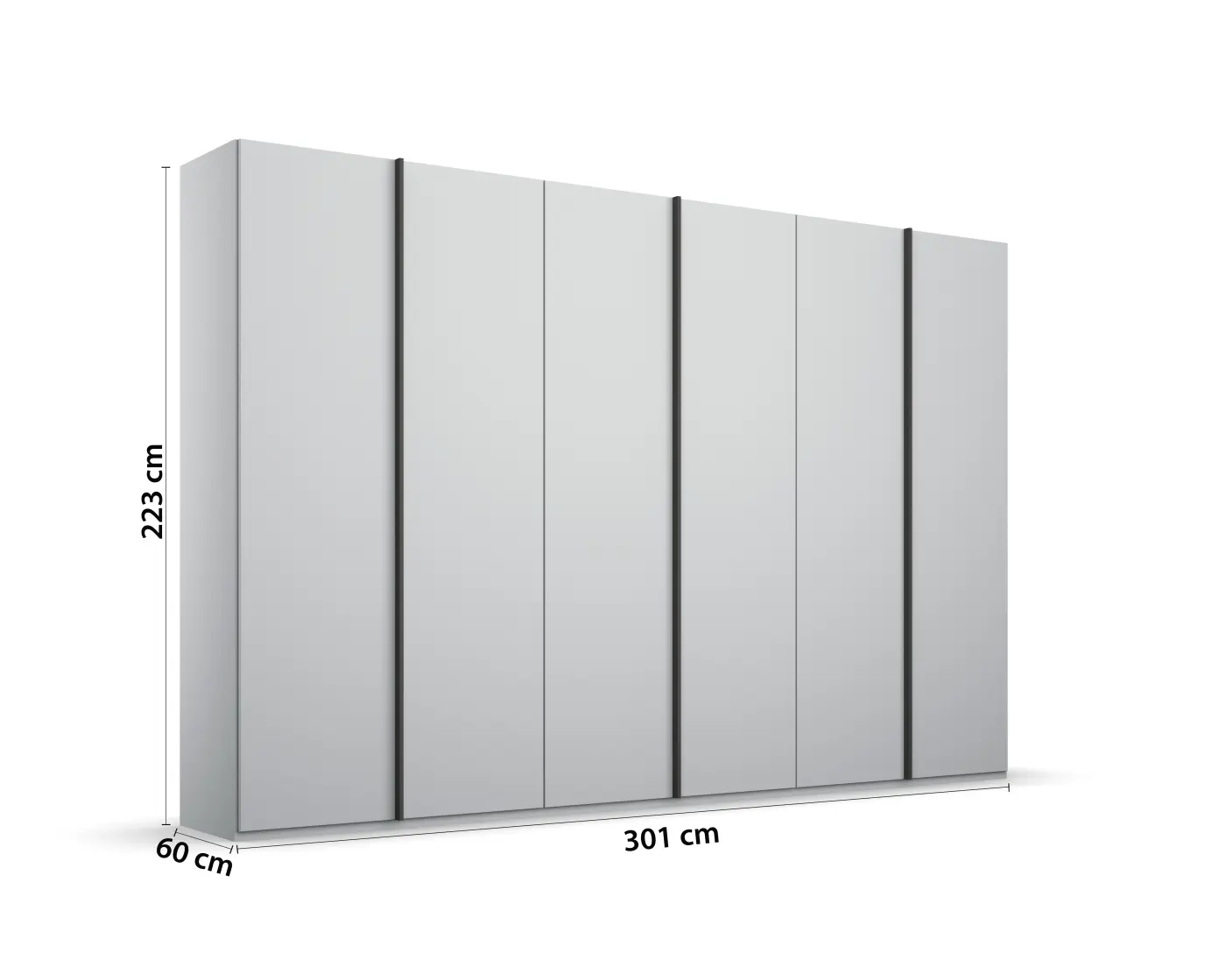Rauch Drehtürenschrank Seidengrau ca. 301x223x63 cm