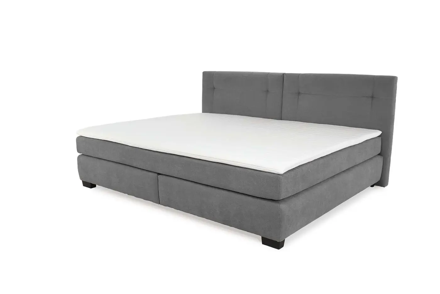 Jockenhöfer Boxspringbett Family 240x200 cm Grau inkl. Topper