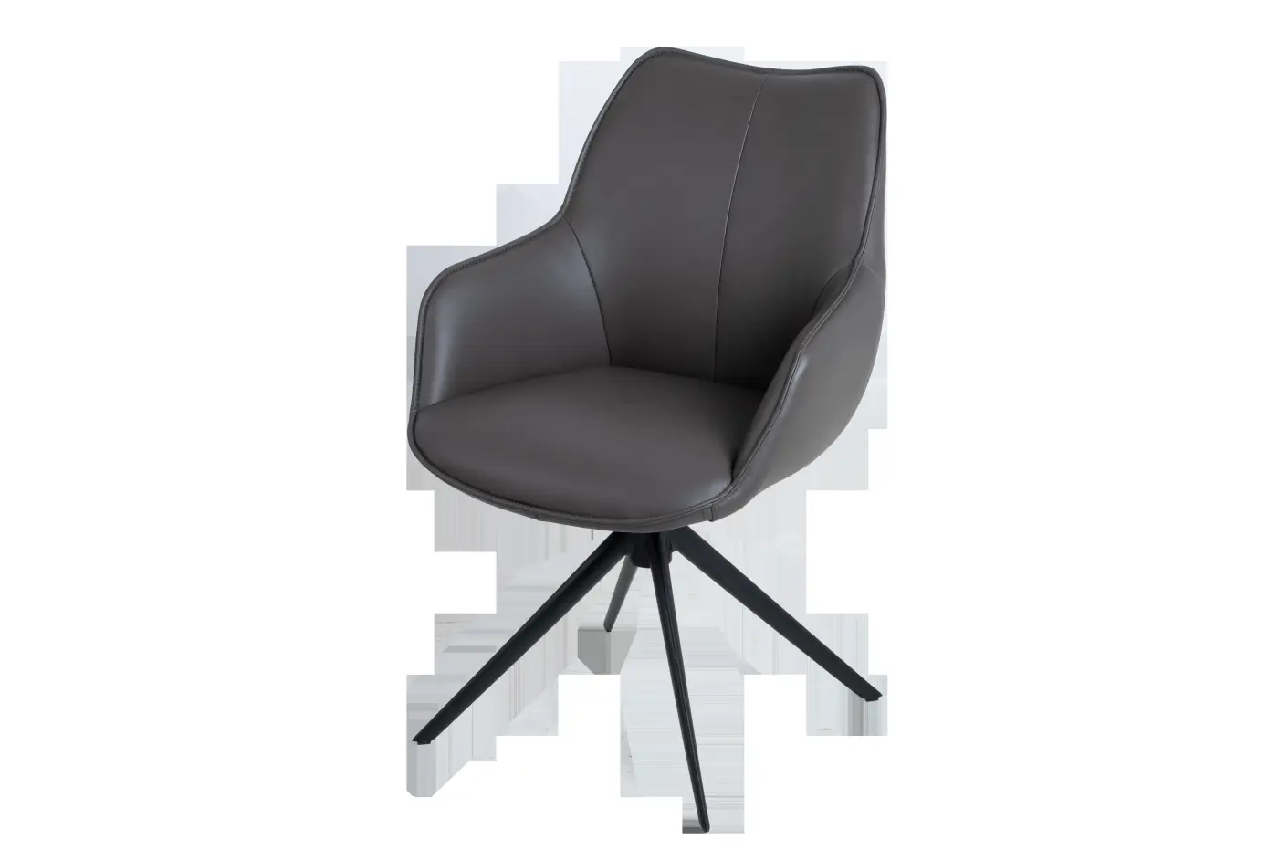 360 Grad Furniture Dining-Chair Leder Anthrazit ca. 62x63x89 cm