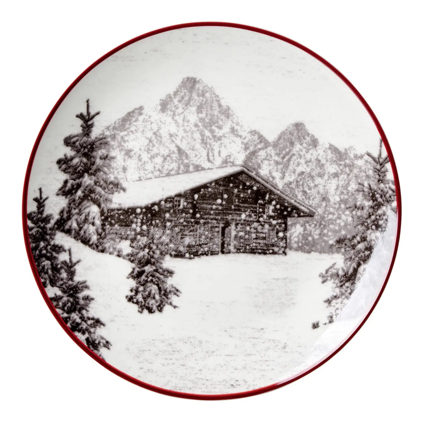 Ritzenhoff Speiseteller Hüttenzauber 27 cm Weiß/Grau/Rot
