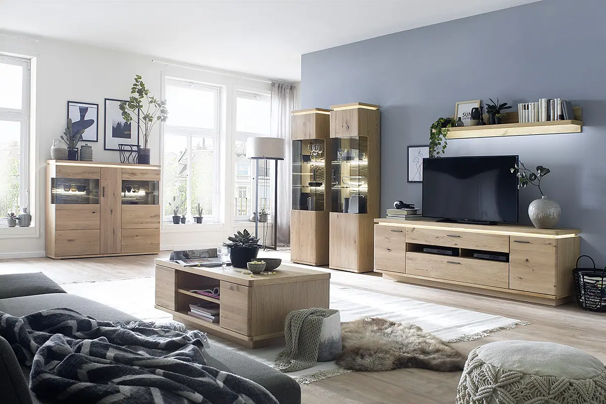 MCA Highboard Balkeneiche Bianco ca.150x128x37 cm MCA Highboard Balkeneiche Bianco ca.150x128x37 cm