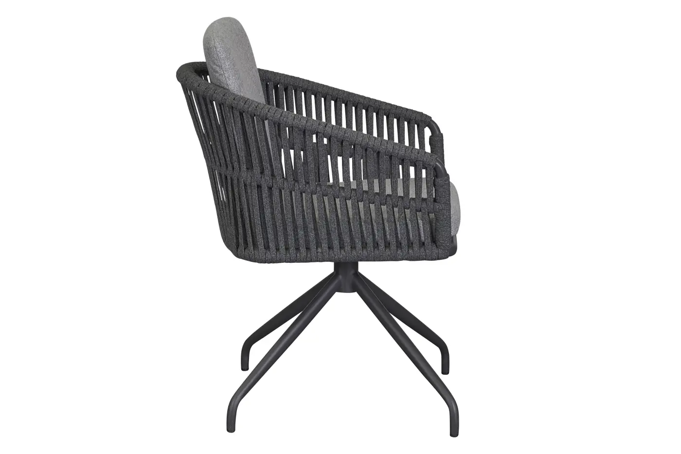 LC Garten-Drehstuhl Genau Rope Anthrazit ca. 61x77x59 cm