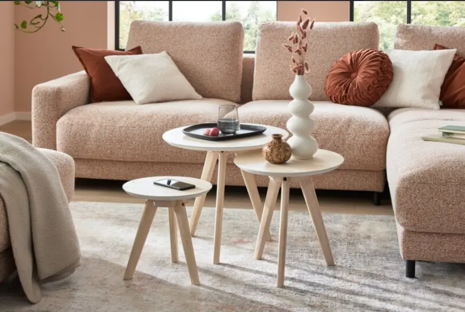 Roomio No. 2000 Couchtisch-3erSet rund Esche