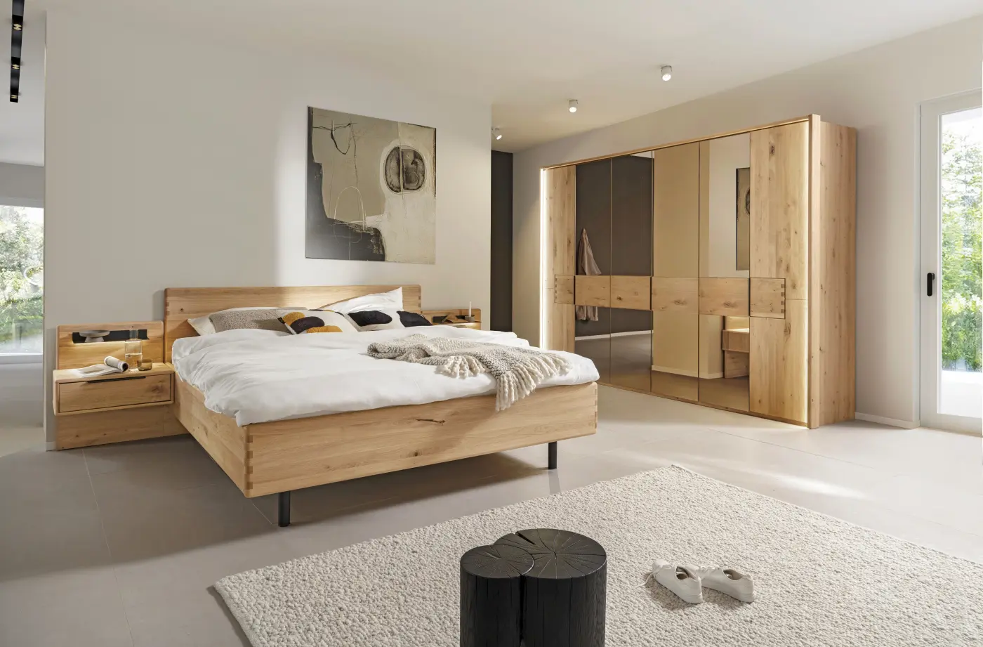 Lindaro Drehtürenschrank Kufstein Asteiche massiv ca. 296x223x62 cm ohne Passpartoutrahmen