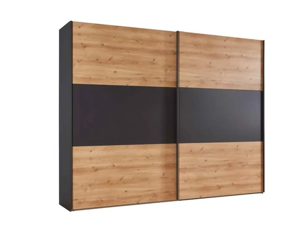 Wiemann Schwebetürenschrank Korfu Eiche Biano & Graphit Dekor ca. 300x217x67 cm