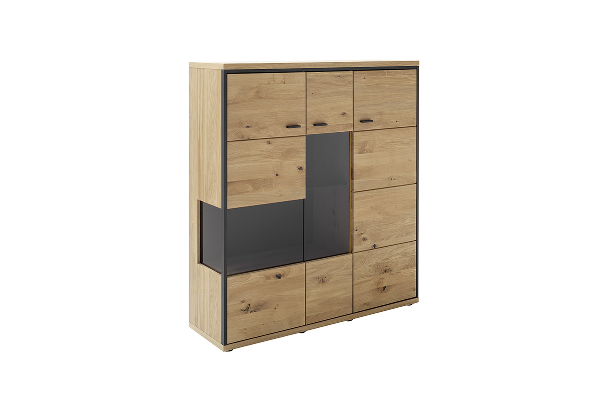 MCA Highboard Asteiche Bianco - anthrazit ca.123x137x38 cm MCA Highboard Asteiche Bianco - anthrazit ca.123x137x38 cm