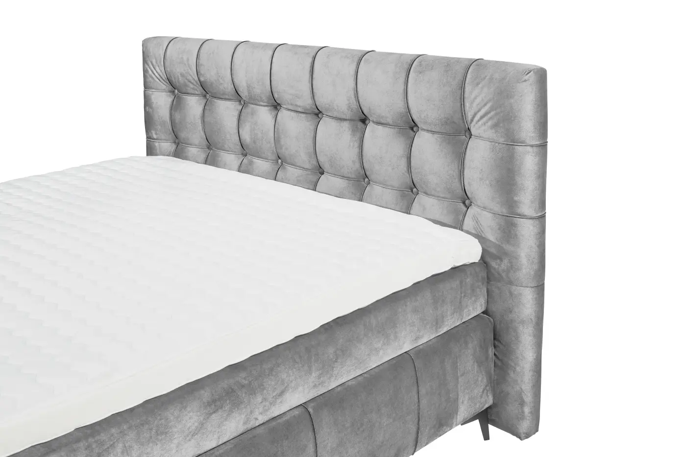 ED Lifestyle Boxspringbett Oregon Grau inkl. Topper 180x200cm