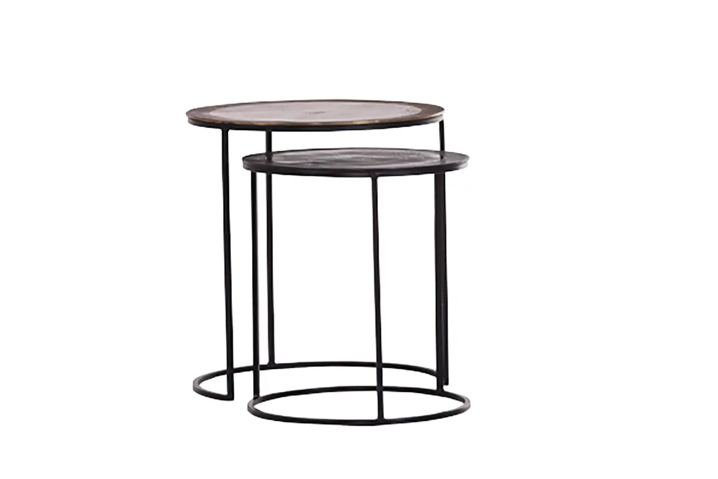 Gutmann Beistelltisch-Set Mix & Match messingfarben antik/ bronzefarben antik/ schwarz