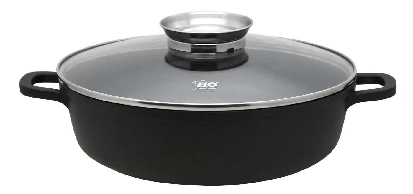 ELO Stahlwaren Bräter Alucast Oval schwarz 38 cm